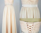 Custom 2013 New Handmade Cheap Ruched Lace up Chiffon Sash Floor Length Formal Long Prom/Evening/Party/Bridesmaid/Cocktail Dress Gown