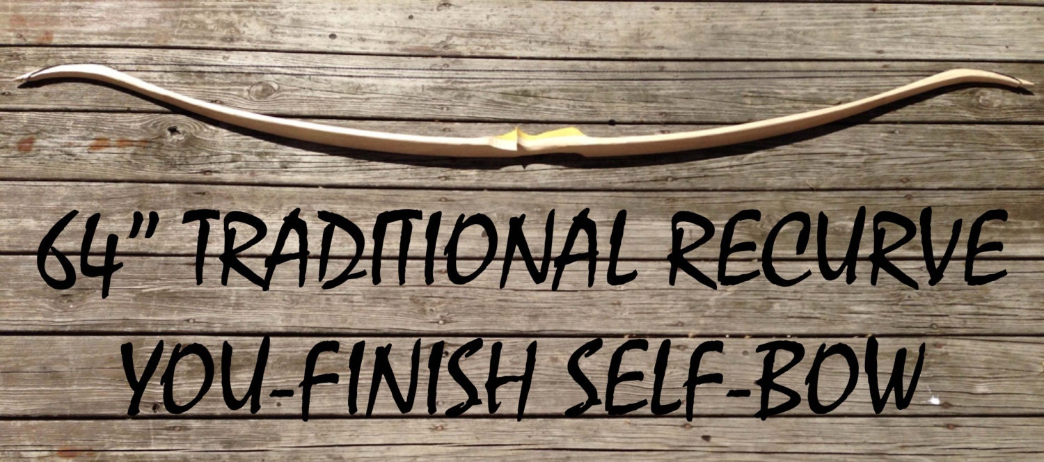 64" Hickory Recurve - Competition or Hunting Bow - Custom Wood Archery