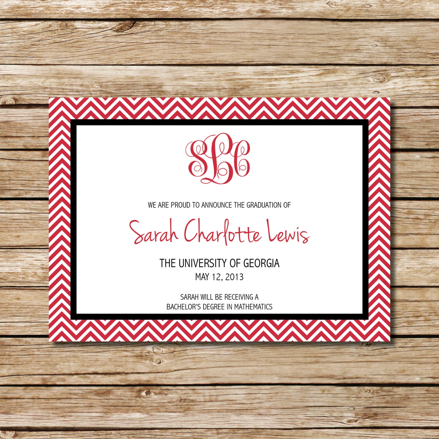 Buy announcement wording gifts - University of Georgia Graduation Announcement