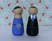Custom hand painted personalised Wedding Party Doll cake toppers.
