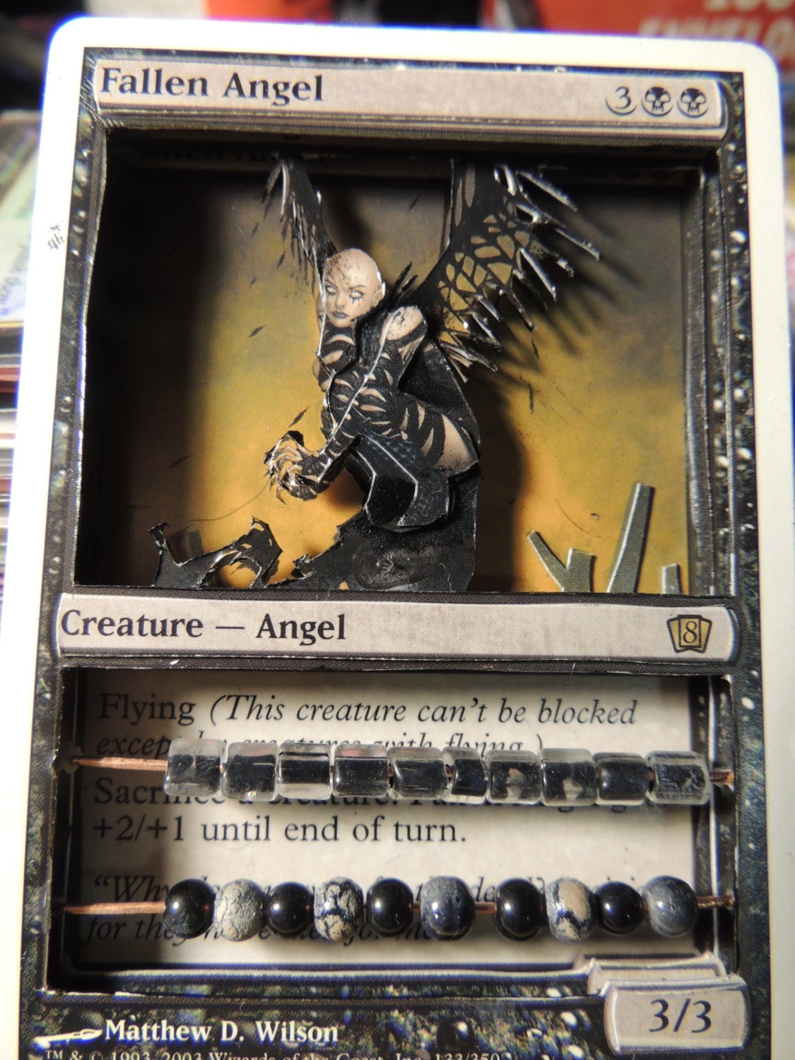MTG Magic the gathering 3D life counter- Fallen Angel Abacus Counter with beads handmade unique