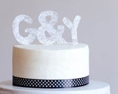 Initials Wedding Cake Topper Custom Initial topper Personalized Lace initials.