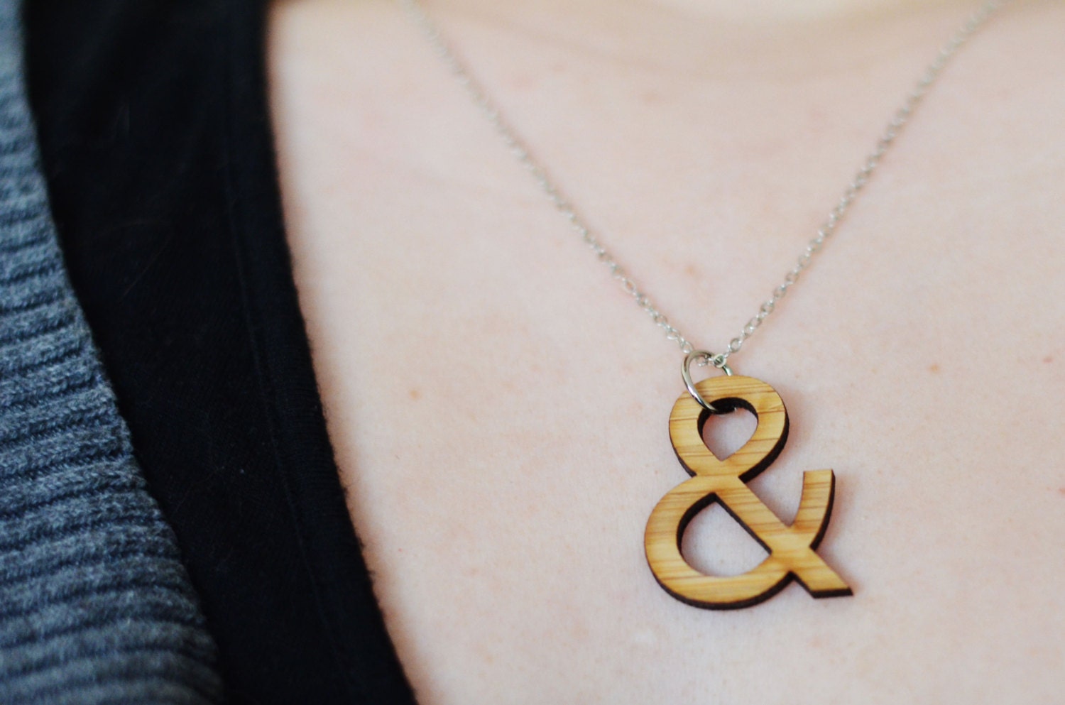 the Modern ampersand bamboo necklace