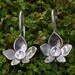 Boucles d'oreilles fleur d'orchidée en argent 925  poli miroir