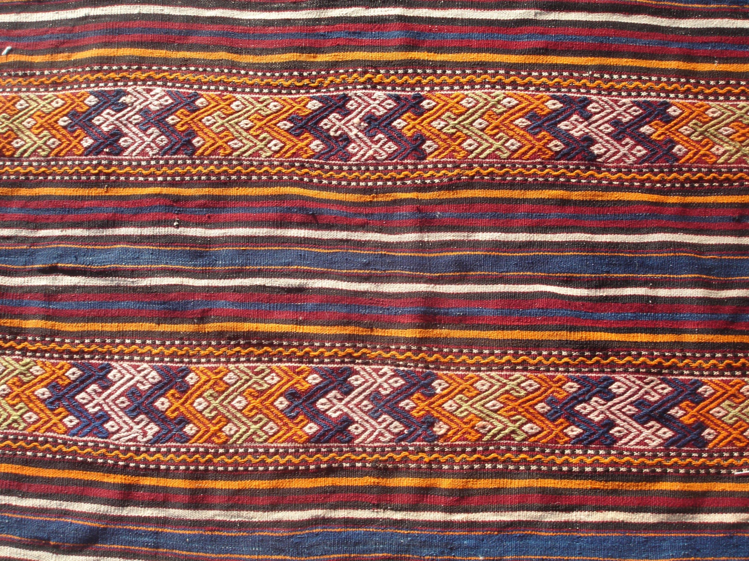 Anatolian Turkish ( Balikesir ) Kilim Rug Carpet 86.6" x 56..2" (220cm x143cm)