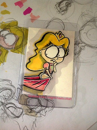 Peach - 2 of 2 - Sketch Card - 3.5 x 2.5 - Original - Marker