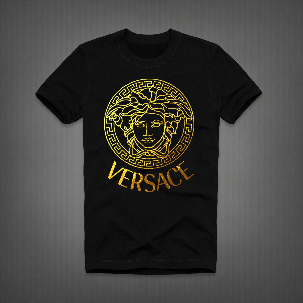 VERSACE golden lettering  men top tee tshirt shirt size S M L XL