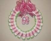 Pink- "It's a Girl" - Diaper Wreath  - Personalized at request