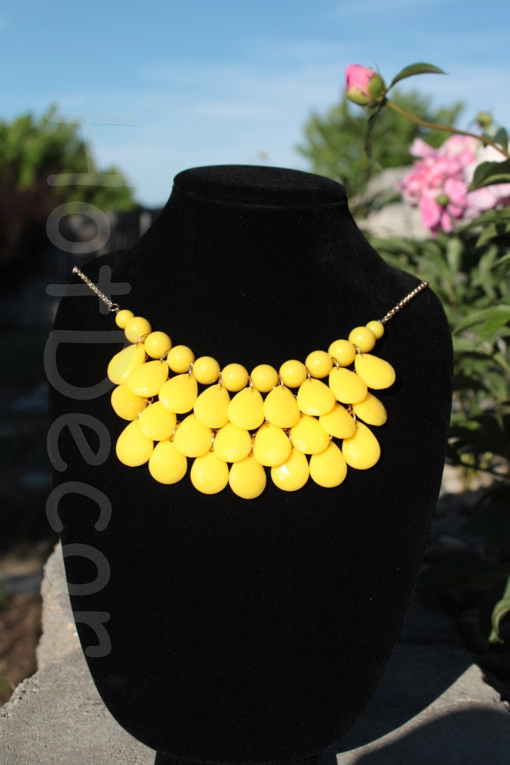 Yellow Statement necklaces fashion jewelry Bubble Necklace jewellery Bib Necklace Jcrew style Beaded Jewelry