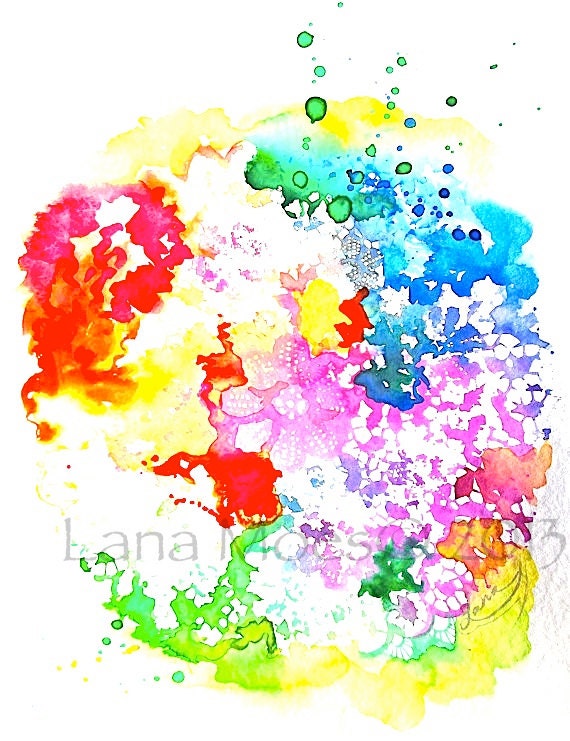 Print from Original Watercolor Floral Abstract Illustration