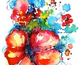 Giclee Print 8 x 10 from Original Watercolor Abstract Floral Illustration by Lana Moes