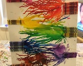 Melted Crayon Art Rainbow Abstract