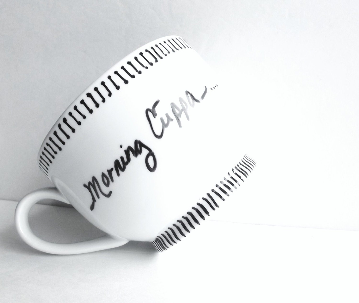 MORNING CUPPA Cup Coffee Cappuccino Mug Hand Painted