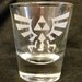 Legend of Zelda Hyrulean Crest Triforce Inspired Custom Etched Shot Glass