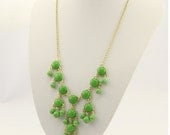 20mm mini green resin necklace, handmade bib Necklace/glitter Statement Bubble choker,bridesmaid gifts,unique Beaded  Jewelry torque