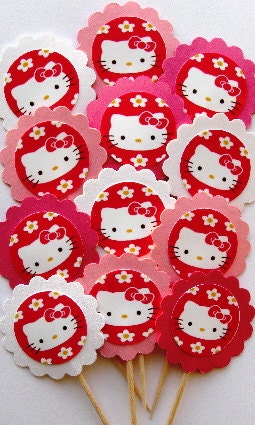 Hello Kitty Cupcake Toppers/Party Picks (item 84)