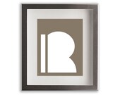 R Abstract Letter Art Print - 8x10, letter, font, nursery art, typography, modern art, home decor, initials, monogram, wedding gift