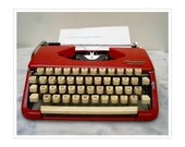 1960s Red Olympia Splendid 99 Portable Manual Typewriter. - CoffeeandNostalgia