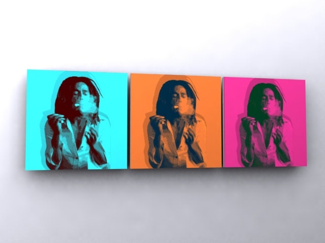 Bob Marley Music - dj poster music print wall art reggae jam jamaica gift