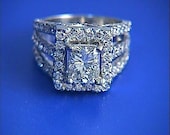 2.62ct Radiant Diamond Engagement Ring F-VS 14kt White Gold Fine Jewelry BLUERIVER47 on Etsy