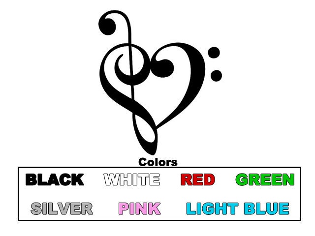 Super Cute Music Heart vinyl Decal for Windows, Laptops, Tablets,Cell phones, etc..