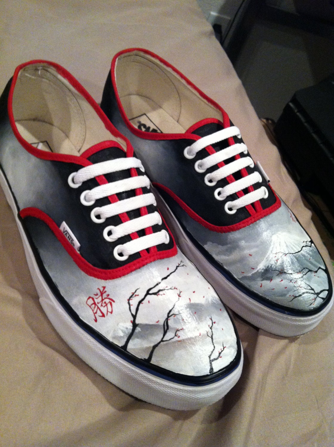 Custom Painted Vans Authentics With Laces (Womens)