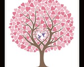 16x20 Personalized Wedding Tree Guest Book. 120 Guest Sign in. Great for Wedding, Bridal Shower, Anniversary. T104