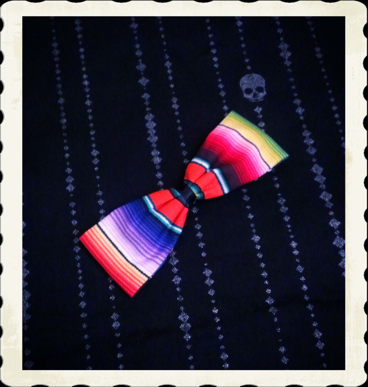 Zombaby Serape Day Of The Dead ( Dia De Los Muertos ) Pinup Psychobilly Rockabilly Bow (Mexican)