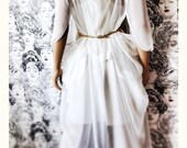 Maxi Dress, Chiffon Gown, Sheer Coverup, Sustainable Fashion, Flowy Dress