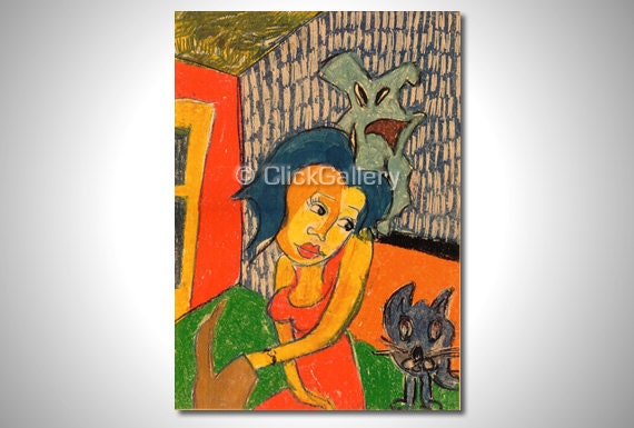 Limited Edition Print, LAST ONE AVAILABLE  no: 1/10, "Kedi Mico'yla beraber" (Together with Cat Mico)