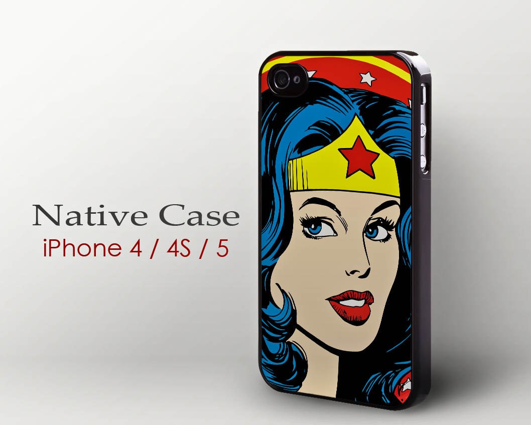 Wonder Woman Superhero - iPhone 4 4s 5 case, hard plastic and soft rubber TPU