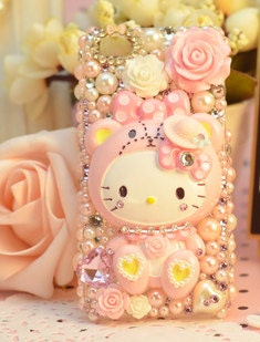 Customized Apple iphone 4/4s iphone 5 Phone Case Charms Pet Flowers Bowknot Handmade Fashion Blingbling Rhinestones Pearls Crystals
