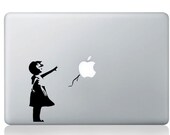 Banksy Girl 1----Mac decal Macbook Decals Macbook Stickers Macbook Pro decals Macbook Air decals Vinyl decal for Apple Mac iPad iPhone