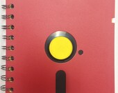 5.25" Floppy Disk notebook RED binder - Computer Geek Nerd Retro Gaming
