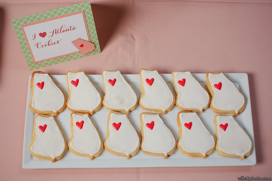 State of Georgia Cookies - I love Atlanta, Georgia Cookies