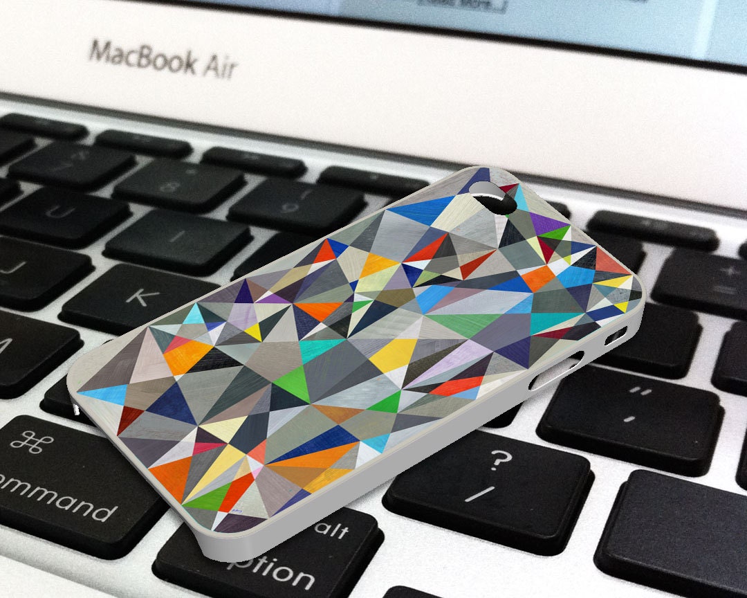 Rainbow Shards Geometric Pastel Unique iPhone 4 Case , Plastic iPhone 5 case