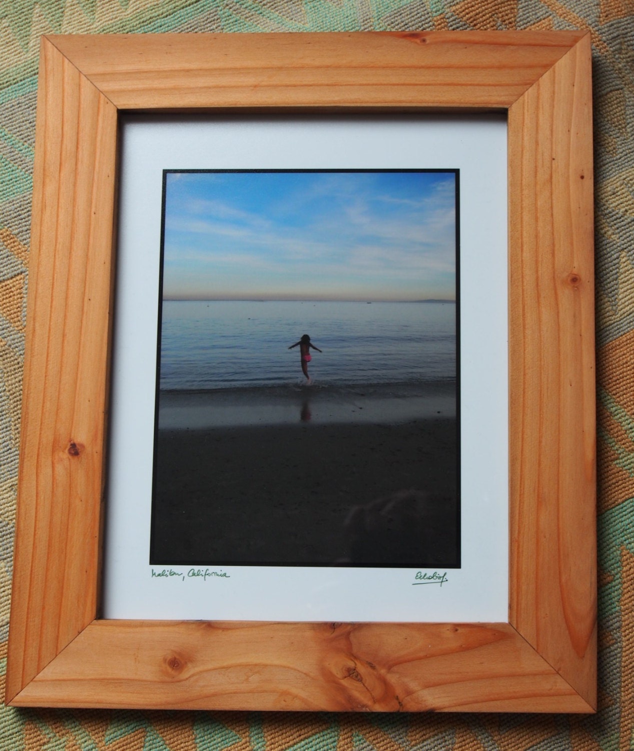 Malibu Splash - unique, handmade wooden frame and limited print