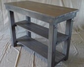 Nantucket Nautical Wooden Open Kitchen Island/Farm Table Island