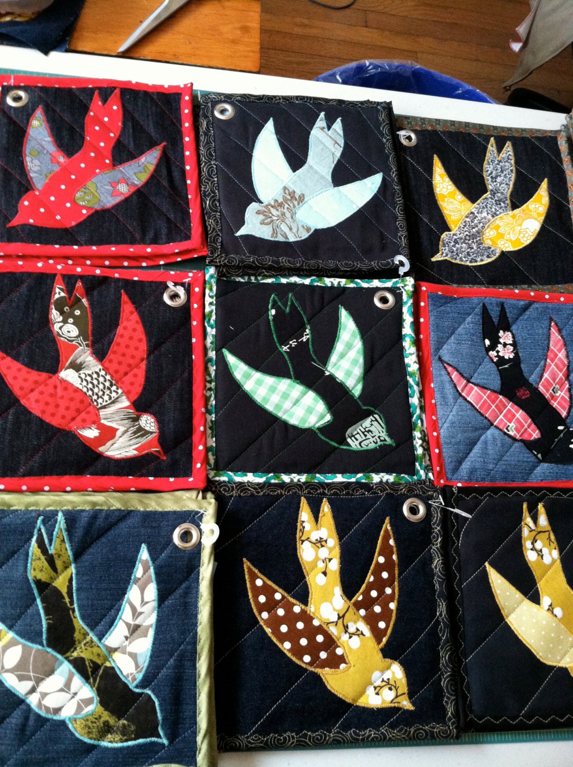 RESERVED for Coterie Birds of a Feather Pot Holder Sets