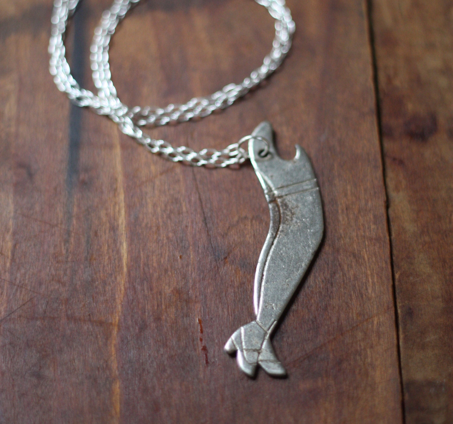 Vintage Figural Ladies Dancing Legs Bottle Opener Necklace