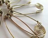 Brass Fibula Style Safety Pin