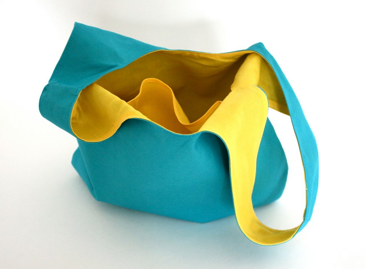 YOU PICK COLOR Larger Self Closing Project Pouch - Knitting Bag - Shoulder Bag