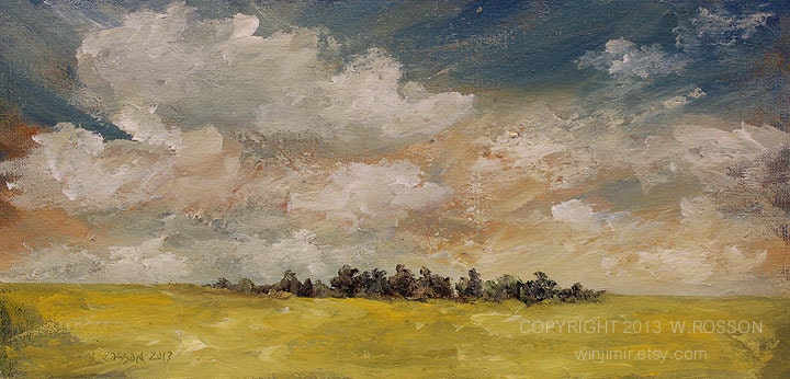 Lighter Days, Winter Landscape, Clouds, Field, Trees, Season, Winjimir, Fine Art, Home, Design, Decor