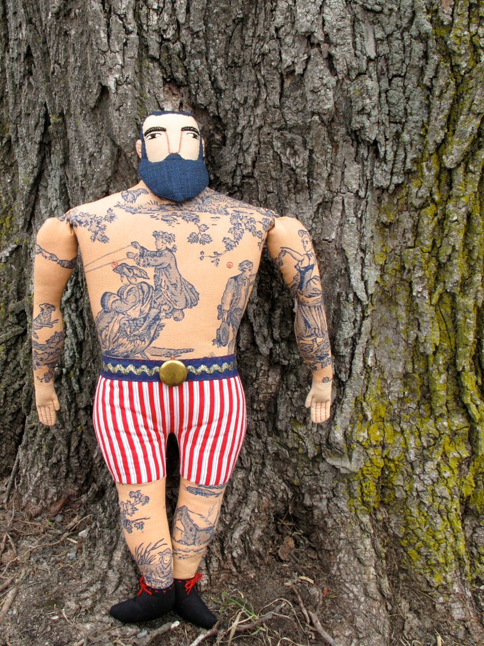 Big Bearded tattoo man doll