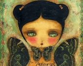 Be the change you want to be in the world -  Giclee Print from Mixed Media Original Painting by Danita Art - (8X8 inches)