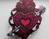 Cute Sacred Heart Plushie Pillow 8 x 5 inches