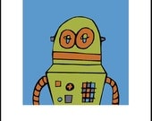 SMALL PRINT, Mr. Roboto I, archival print of original illustration by Anna Tillett Designs