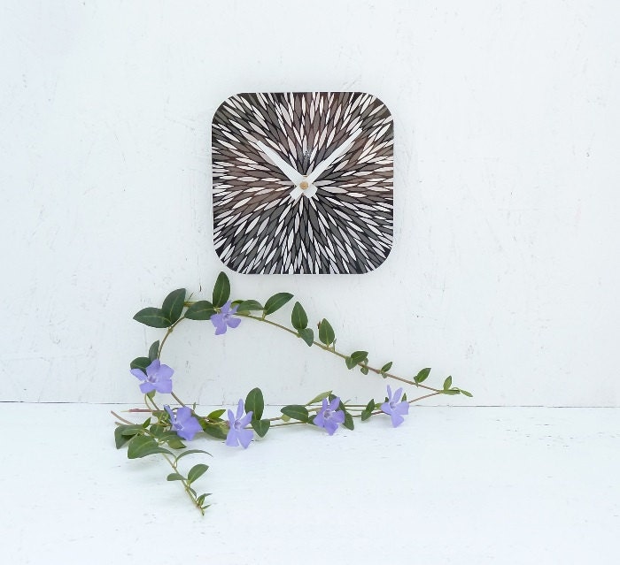Black, Gray, and Silver Small Wall Clock by Eighty Acres Art