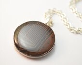 Circuit Board Necklace in Brown Gift Under 25 Recycled