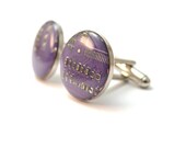 Circuit Cuff Links in Lavender Purple Mens Jewelry